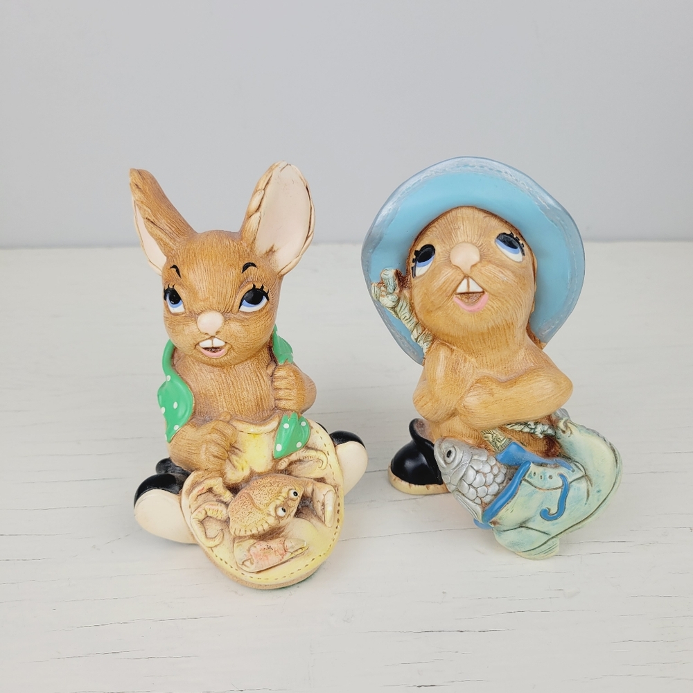Pendelfin Rabbits Whopper And Nipper Vintage Collectible Figurines